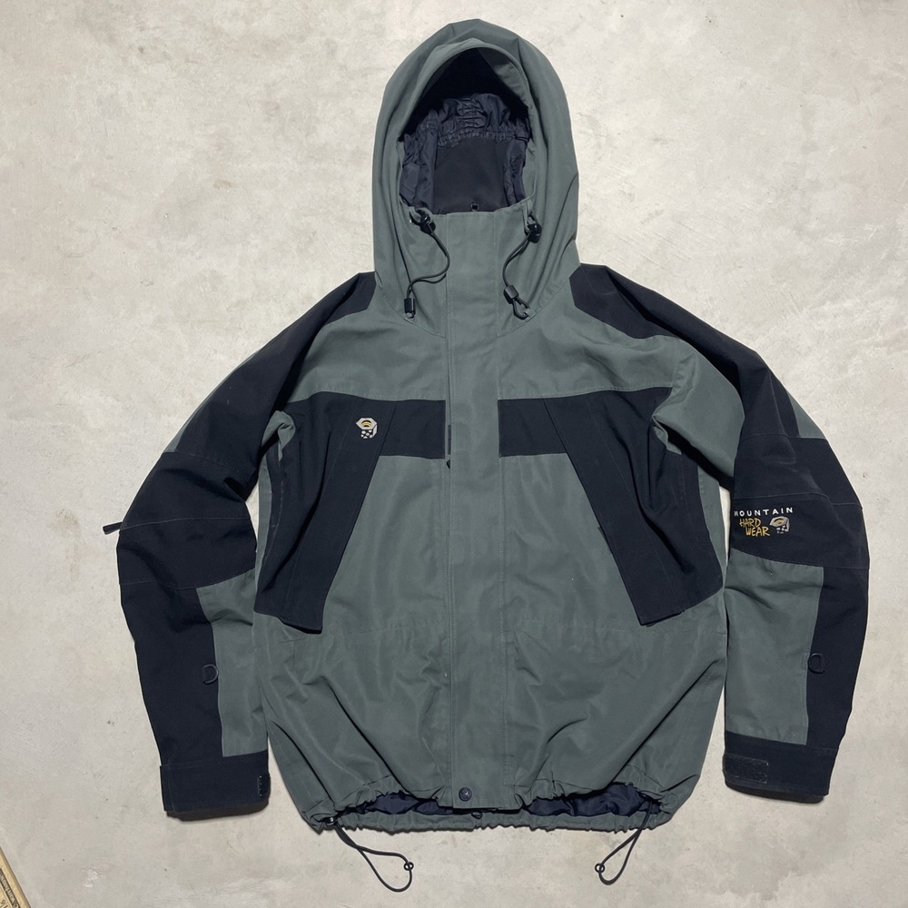Mountain Hardwear Gore-Tex Men's Ski Jacket Hooded Full Zip SZ M Grey/Black